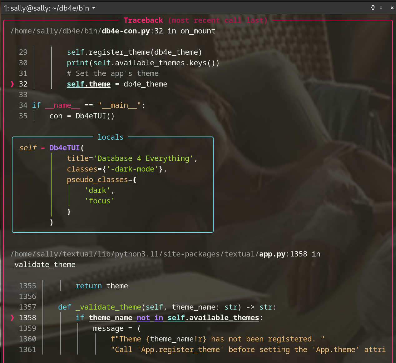 Textual traceback