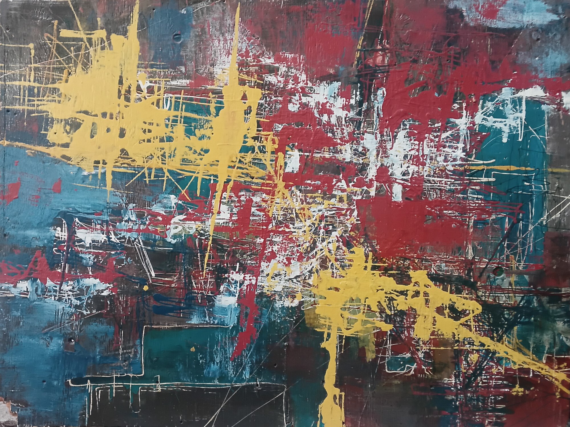 Art - Yellow dog on bridge